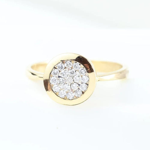 Bague 60 Bague en or jaune 18 carats et diamants taille brillant 58 Facettes 133710B