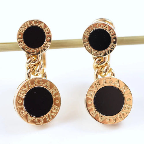 Boucles d'oreilles Bvlgari Bvlgari - Boucles d'oreilles en or jaune et onyx 58 Facettes 126202