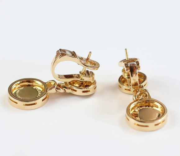 Boucles d'oreilles Bvlgari Bvlgari - Boucles d'oreilles en or jaune et onyx 58 Facettes 126202