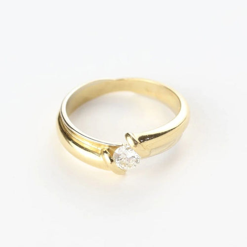 Bague 55 Bague solitaire en or jaune 18 carats et diamant 0,30 ct 58 Facettes 129068-I