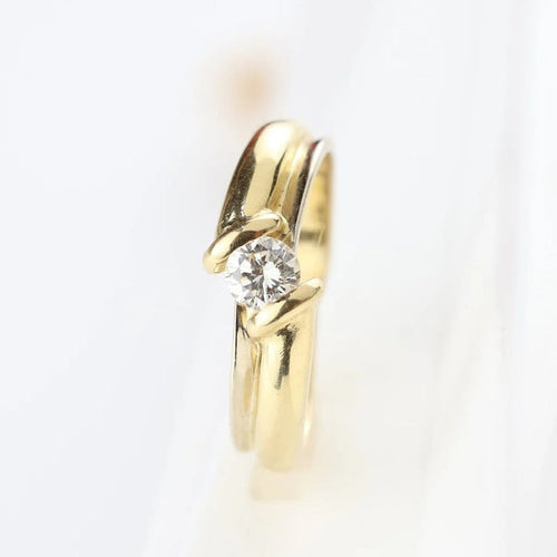 Bague 55 Bague solitaire en or jaune 18 carats et diamant 0,30 ct 58 Facettes 129068-I