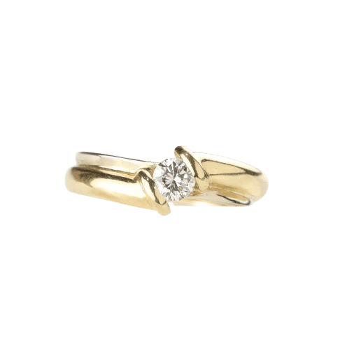 Bague 55 Bague solitaire en or jaune 18 carats et diamant 0,30 ct 58 Facettes 129068-I