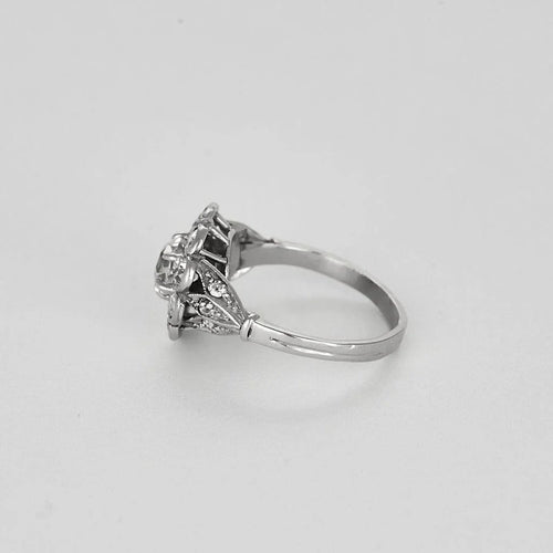 Bague 51.5 Bague marguerite en or blanc 18k, platine et diamants 58 Facettes LJ25-330