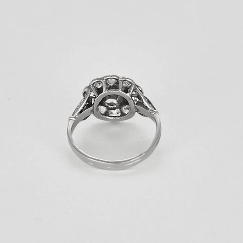 Bague 51.5 Bague marguerite en or blanc 18k, platine et diamants 58 Facettes LJ25-330