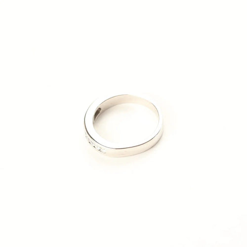 Bague 55 Alliance demi-éternité - Bague en or blanc 18 carats et diamants 58 Facettes 158/23