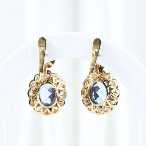 Boucles d'oreilles Boucles d'oreilles vintage en or jaune, platine, diamants et spinelles 58 Facettes J00003070