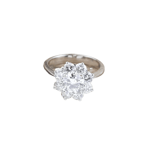 Bague 52 Bague rosette en or blanc 18 carats et diamants 58 Facettes 136043