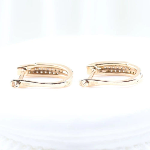 Boucles d'oreilles Boucles d'oreilles triple pavé en or rose 18 carats et diamants 58 Facettes 132996