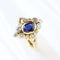 Bague 53 Bague vintage en or jaune 18 carats avec saphir et diamants 58 Facettes 131455C