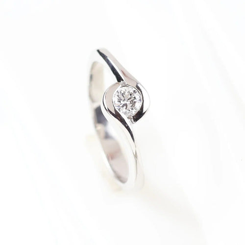 Bague 51 Solitaire - Bague en or blanc 18 carats et diamant 58 Facettes 159/24J