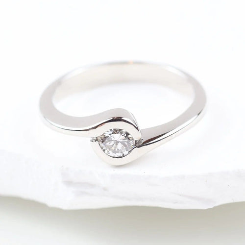 Bague 51 Solitaire - Bague en or blanc 18 carats et diamant 58 Facettes 159/24J