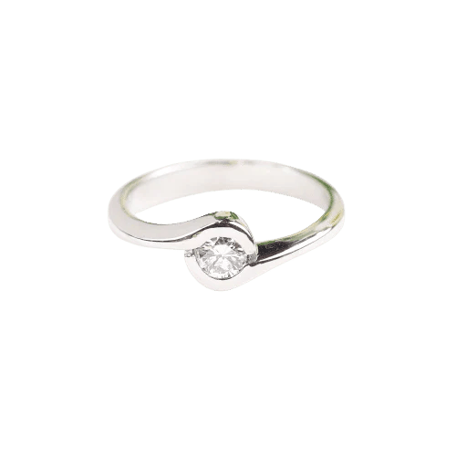 Bague 51 Solitaire - Bague en or blanc 18 carats et diamant 58 Facettes 159/24J