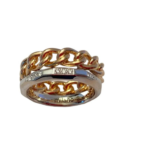 Bague 52 Pomellato Milano - Bague en or rose et or blanc 18 carats et diamants 58 Facettes