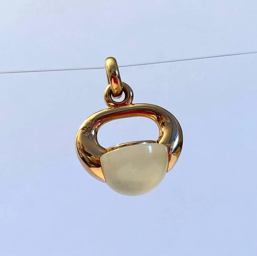 Pendentif Pomellato Luna - Pendentif Lune en or rose 18 carats et quartz 58 Facettes