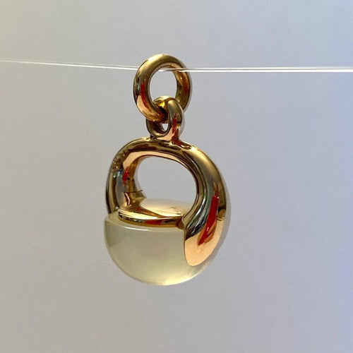 Pendentif Pomellato Luna - Pendentif Lune en or rose 18 carats et quartz 58 Facettes