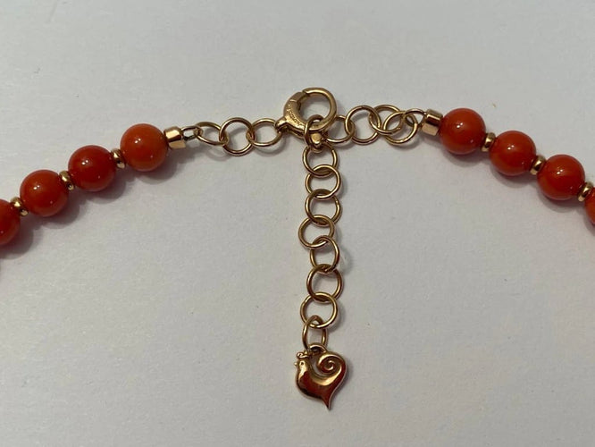 Collier Chantecler Chérie - Collier ras-du-cou en or rose 18 carats, diamants et corail 58 Facettes