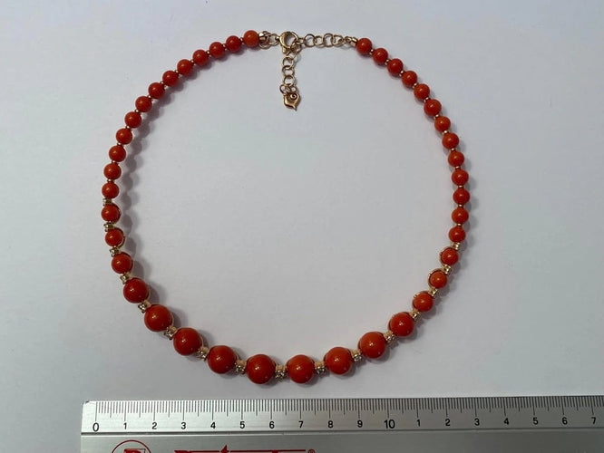 Collier Chantecler Chérie - Collier ras-du-cou en or rose 18 carats, diamants et corail 58 Facettes