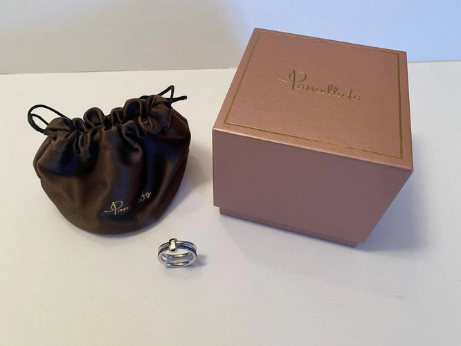 Bague 54 Pomellato Together - Bague en or blanc 18 carats et saphirs 58 Facettes