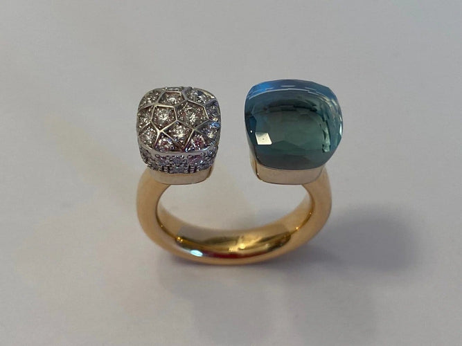 Bague 56 Pomellato Nudo - Bague en or rose, or blanc et diamants 58 Facettes