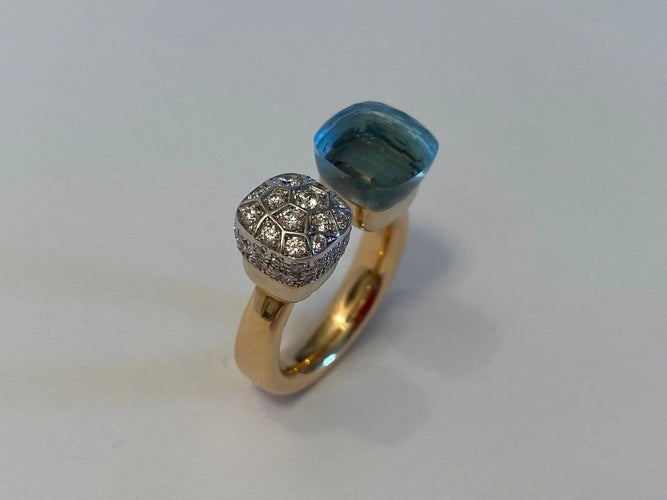 Bague 56 Pomellato Nudo - Bague en or rose, or blanc et diamants 58 Facettes