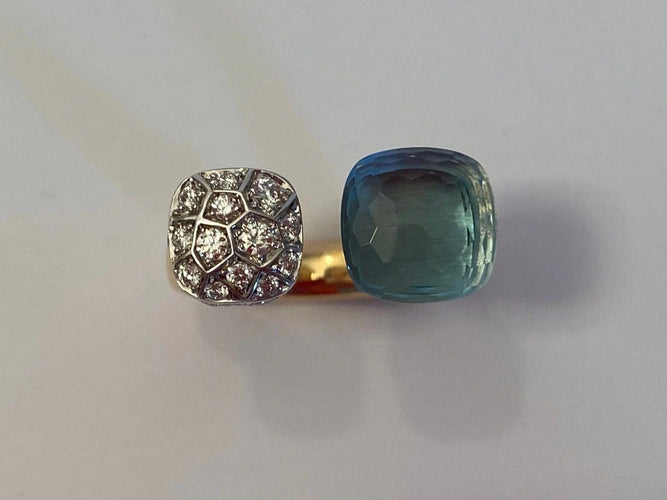 Bague 56 Pomellato Nudo - Bague en or rose, or blanc et diamants 58 Facettes