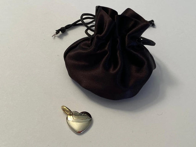 Pendentif Pomellato Cœur - Pendentif cœur en or blanc et jaune 18 carats 58 Facettes