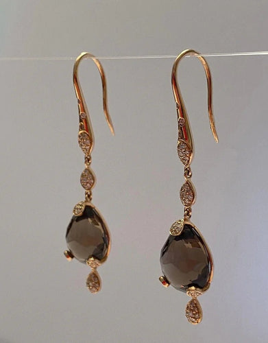 Boucles d'oreilles Pasquale Bruni Sissi - Boucles d'oreilles en or jaune, quartz fumé et diamants 58 Facettes