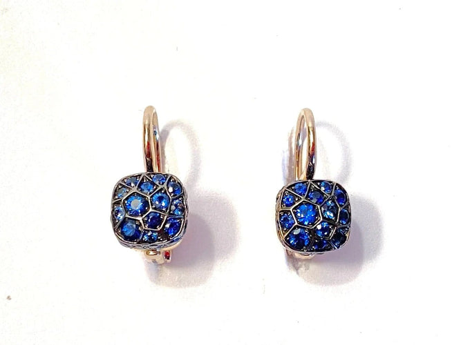 Boucles d'oreilles Pomellato Nudo - Boucles d'oreilles en or blanc et saphirs bleus 58 Facettes