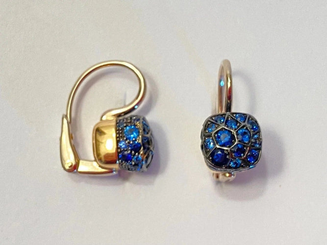 Boucles d'oreilles Pomellato Nudo - Boucles d'oreilles en or blanc et saphirs bleus 58 Facettes