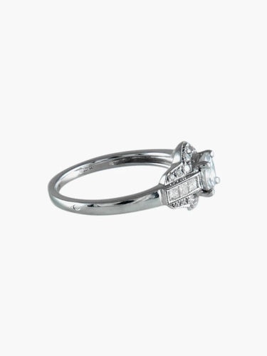 Bague 54 Solitaire - Bague en or blanc 18 ct et diamants 58 Facettes 6296A
