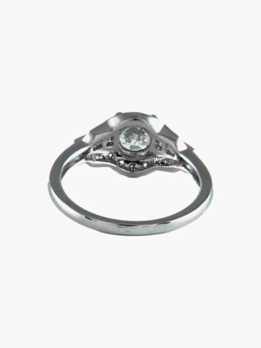 Bague 54 Solitaire - Bague en or blanc 18 ct et diamants 58 Facettes 6296A