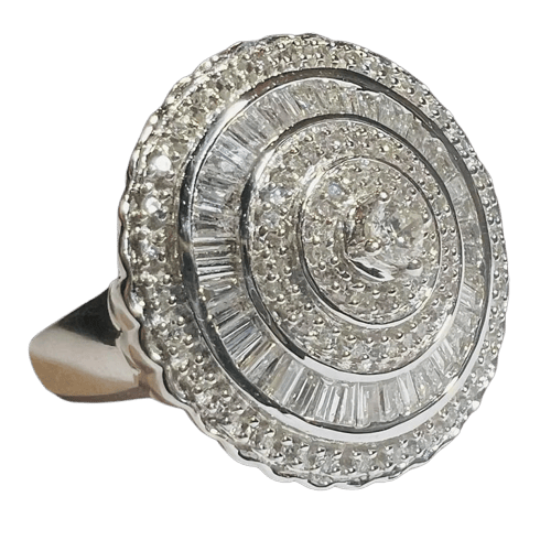 Bague 55 Bague en or blanc 18 carats sertie de diamants 1,20 ct 58 Facettes 6430A