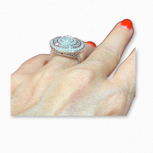 Bague 55 Bague en or blanc 18 carats sertie de diamants 1,20 ct 58 Facettes 6430A