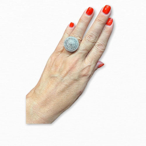 Bague 55 Bague en or blanc 18 carats sertie de diamants 1,20 ct 58 Facettes 6430A
