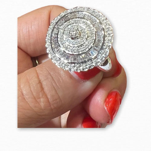 Bague 55 Bague en or blanc 18 carats sertie de diamants 1,20 ct 58 Facettes 6430A