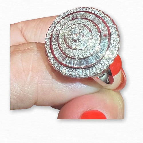 Bague 55 Bague en or blanc 18 carats sertie de diamants 1,20 ct 58 Facettes 6430A