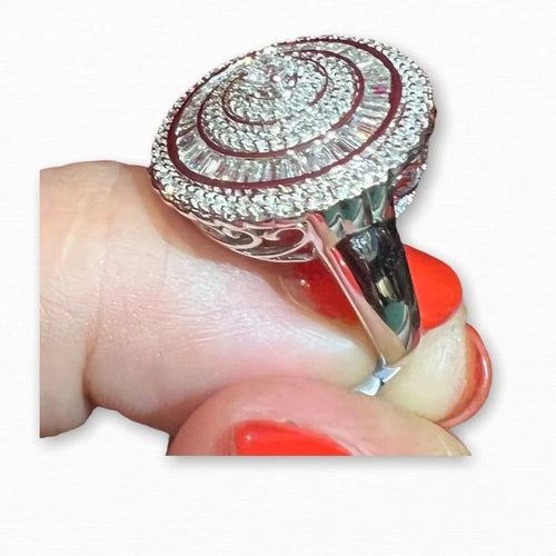 Bague 55 Bague en or blanc 18 carats sertie de diamants 1,20 ct 58 Facettes 6430A