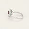 Bague 51.5 Bague marguerite en or gris 18k, rubis ovale et diamants 58 Facettes BA214
