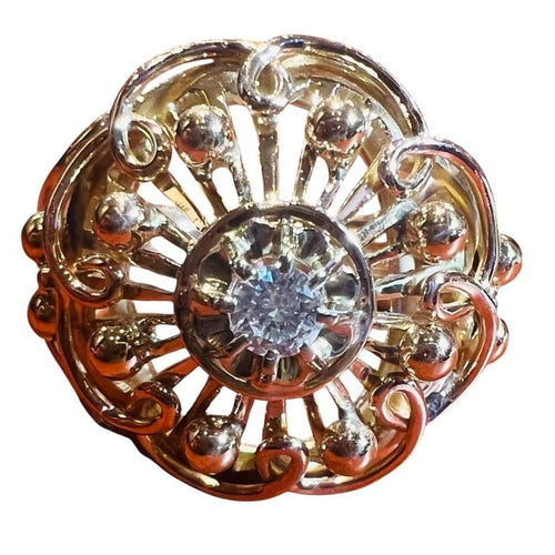 Bague 52 Bague en or jaune 18 carats sertie d’un diamant (époque 1940) 58 Facettes 7468 A