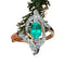 Bague 55 Bague émeraude et diamants taille ancienne en or jaune 18 carats 58 Facettes pa2c