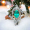 Bague 55 Bague émeraude et diamants taille ancienne en or jaune 18 carats 58 Facettes pa2c