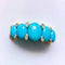 Bague 55 Bague jarretière en or jaune 18 carats turquoises cabochons et diamants 58 Facettes 7739 A