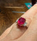 Bague 54 Bague rubis 3,17 ct et diamants en or jaune et or blanc 58 Facettes 7533 A