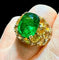 Bague 53.5 Bague cocktail - Tsavorite 7,20 ct et citrines en or jaune 18 carats 58 Facettes 7662 A