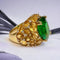 Bague 53.5 Bague cocktail - Tsavorite 7,20 ct et citrines en or jaune 18 carats 58 Facettes 7662 A