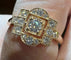 Bague 53 Bague - Pavage de 15 diamants en or rose 18 carats 58 Facettes 7624 A