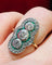 Bague 53 Bague marquise fin XIXe siècle en or jaune 18 ct, diamants et émeraudes 58 Facettes 7807 A