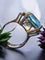 Bague 53 Bague en or blanc 18 carats avec topaze bleue 9,08 ct et diamants 58 Facettes 7815 A