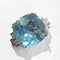 Bague 53 Bague en or blanc 18 carats avec topaze bleue 9,08 ct et diamants 58 Facettes 7815 A