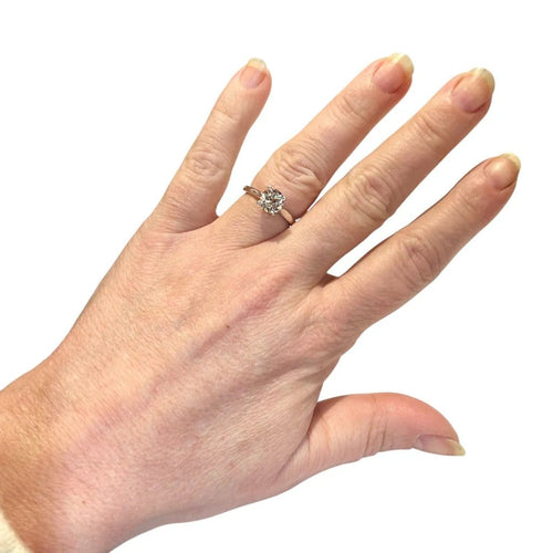 Bague 53 Solitaire - Bague en or blanc avec diamant 1,51 ct 58 Facettes 7866 A